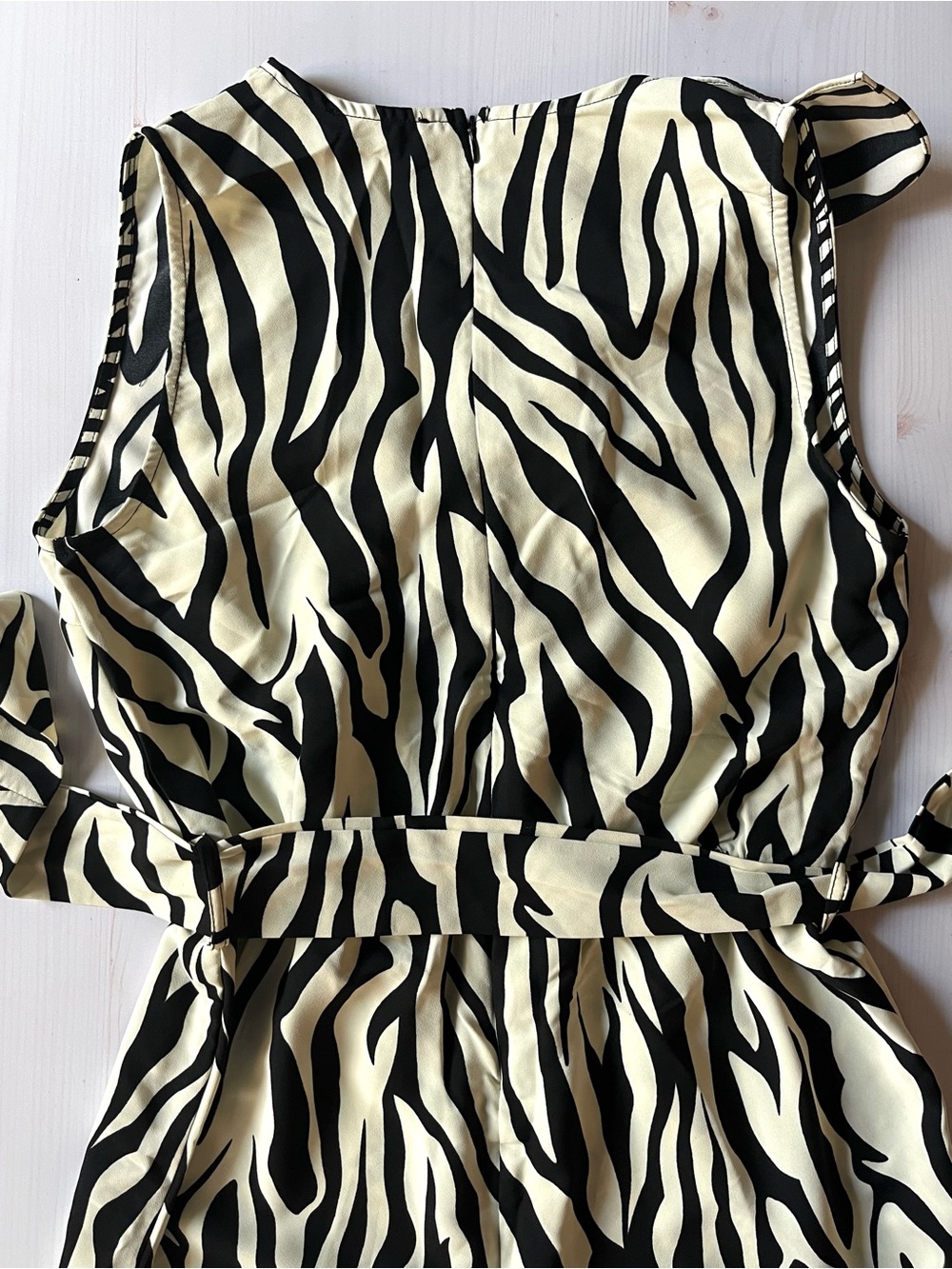 Black & off white/Cream Zebra Print jumpsuit - Picture 6 of 8